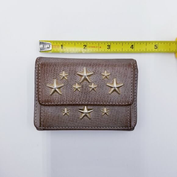 JIMMY CHOO Metallic Leather Gold Stars Tri-Fold Wallet 40718070 - Picture 11 of 12